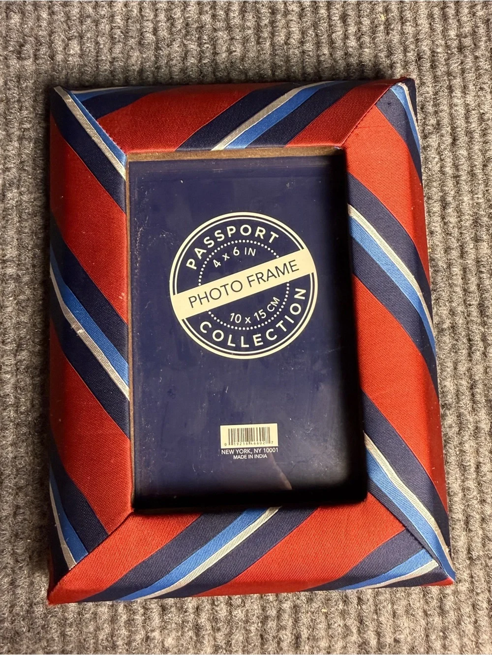 Preppy Regimental Stripe Silk Tie Photo Frame 4x6 Accent Decor